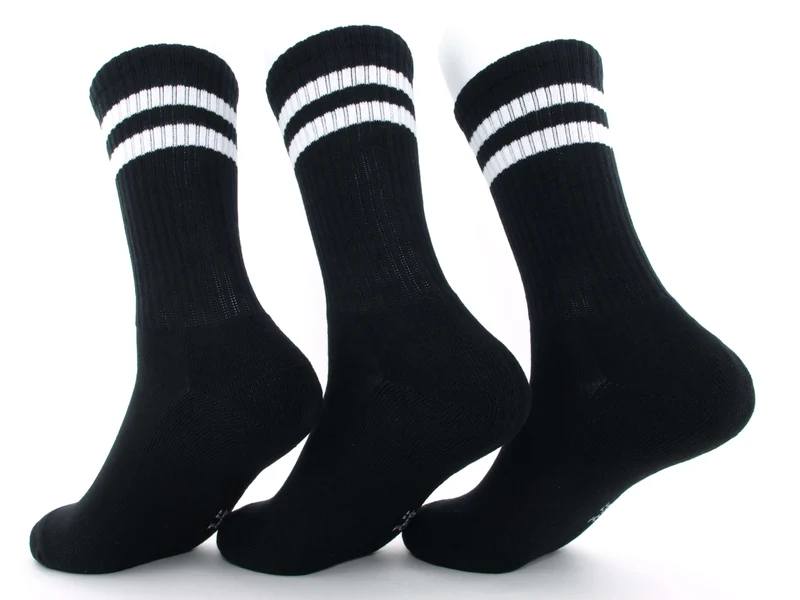 3 Paar Crew Socken schwarz