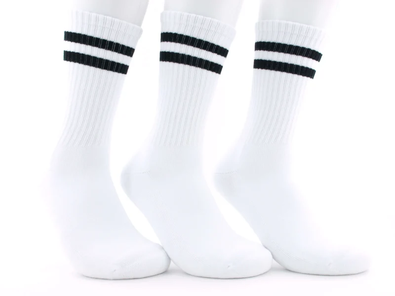 3 Paar Crew Socken weiß/schwarz