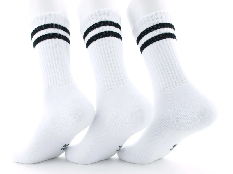 3 Paar Crew Socken weiß/schwarz