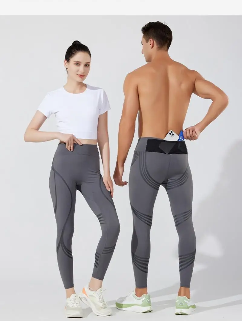 (S-2XL) Herren-Lauf-Kompressionsstrumpfhose, hochelastisch, schnell trocknend, Trainingshose mit Netztasche auf der Rückseite, Fitnessstudio, Training, enge Sporthose