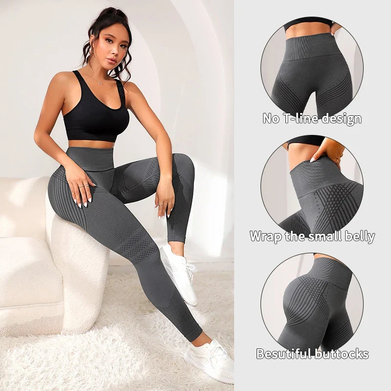 Leggins Donna Push up Vita Alta Pantaloni Sportivi Fitness Yoga Palestra Tuta