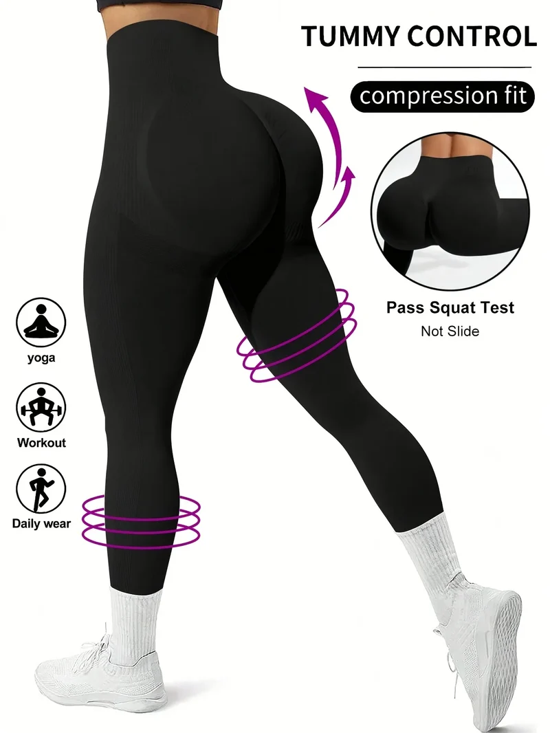 Yoga Leggings Push Up Damen Sport Hose Fitness Gym Stretch Leggins Jogginghose