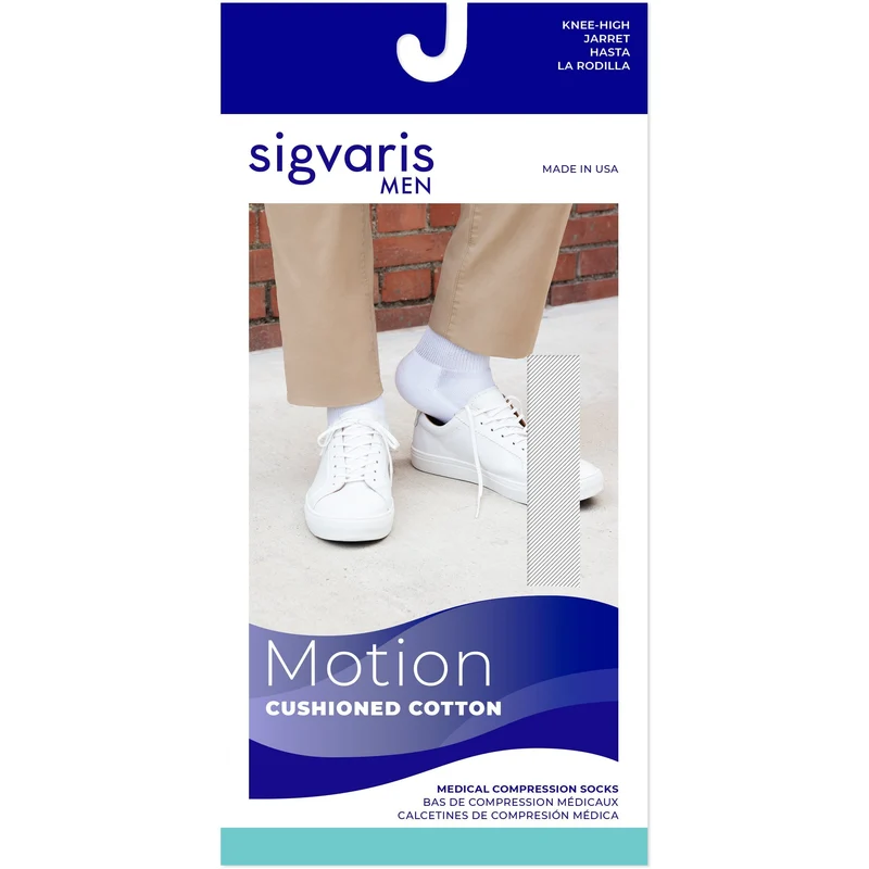 Sigvaris Cushioned Cotton Men's Knee High 20-30 mmHg