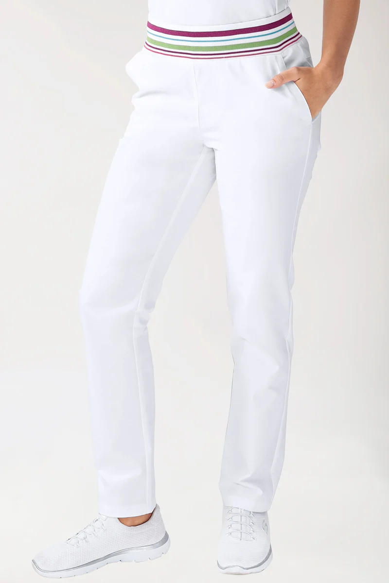 Stretch Hose Damen - Strickbund weiß