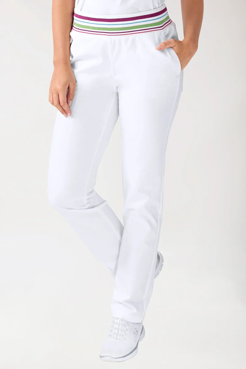 Stretch Hose Damen - Strickbund weiß