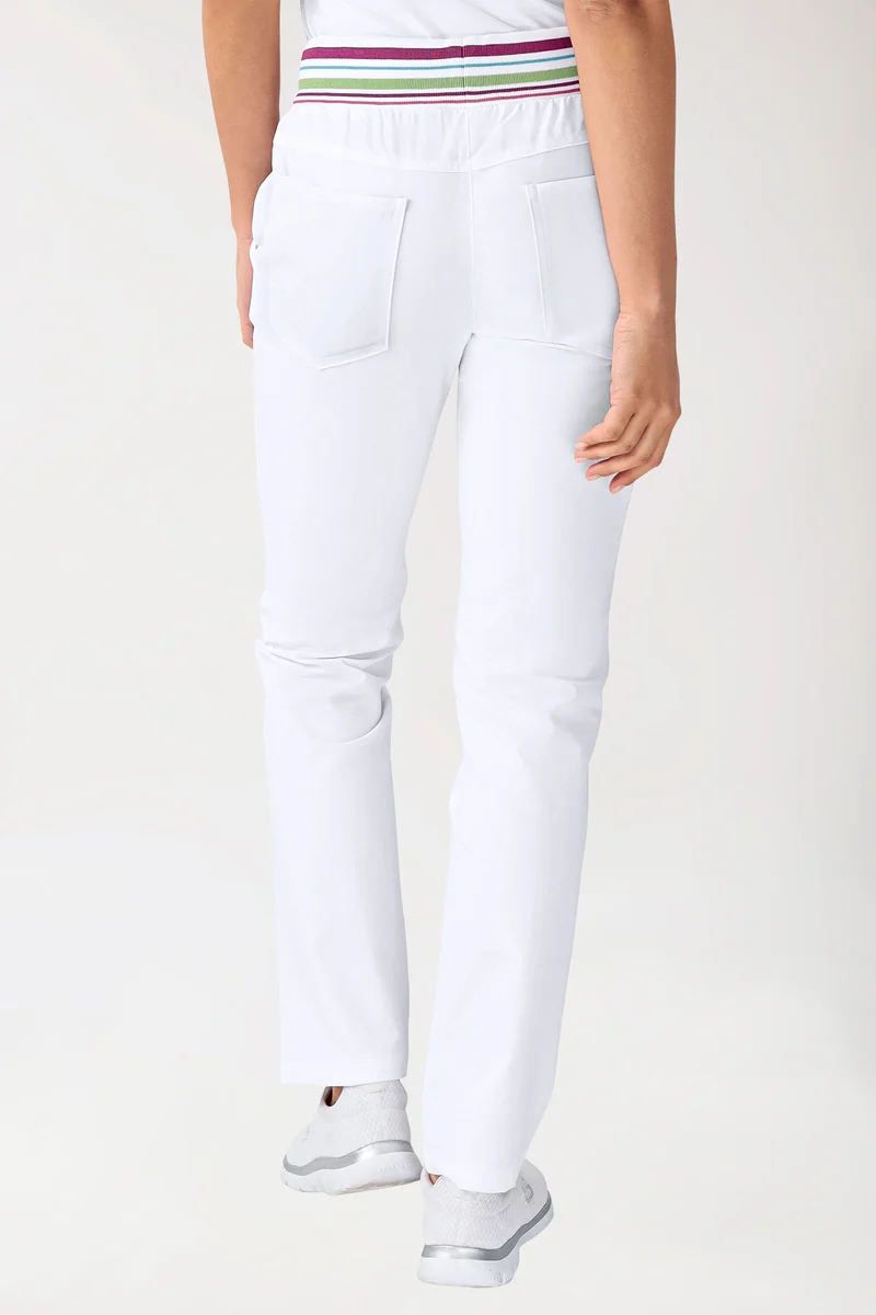 Stretch Hose Damen - Strickbund weiß