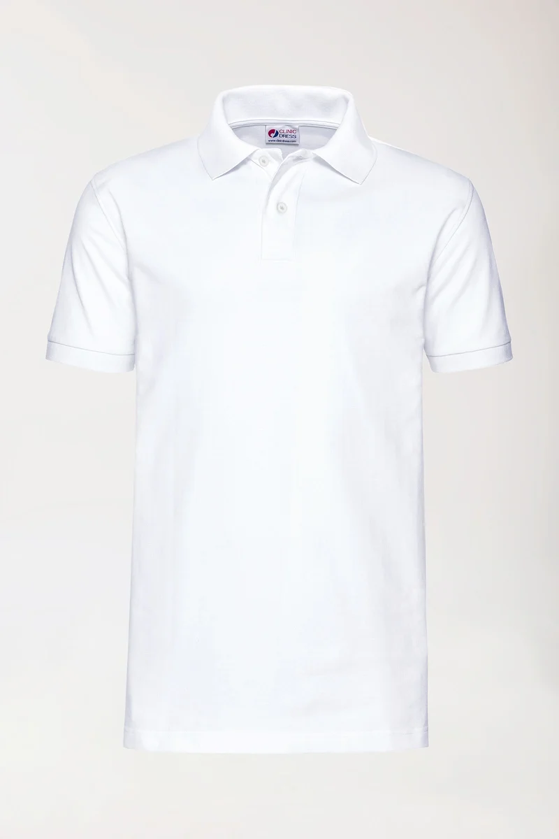 Stretch Shirt Herren - Polokragen weiß