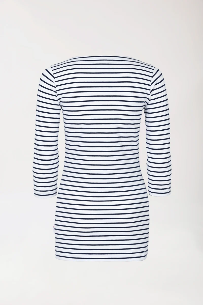 Longshirt Damen - 3/4 Arm weiß/navy