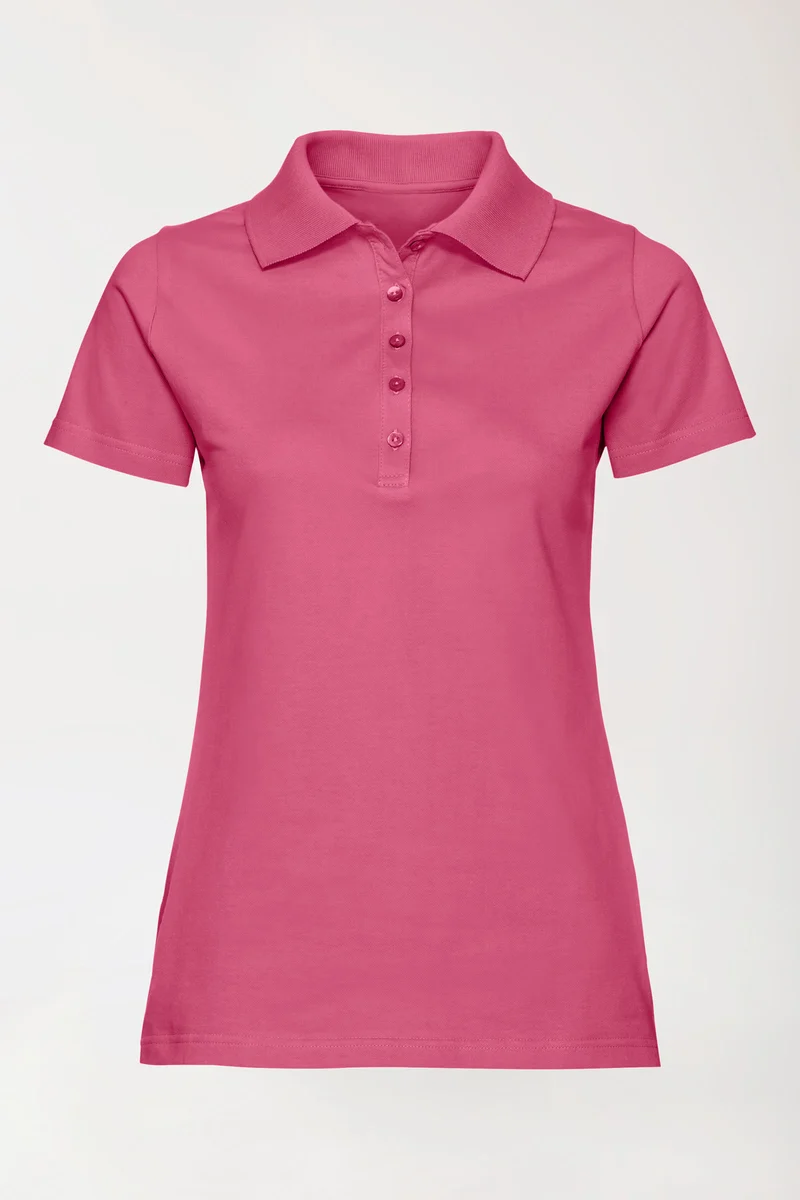 Stretch Shirt Damen - Polokragen rosenholz