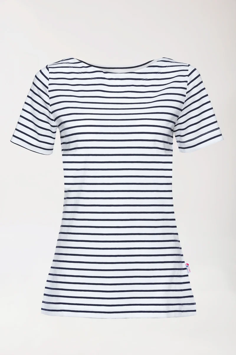 Shirt Damen - 1/2 Arm weiß/navy