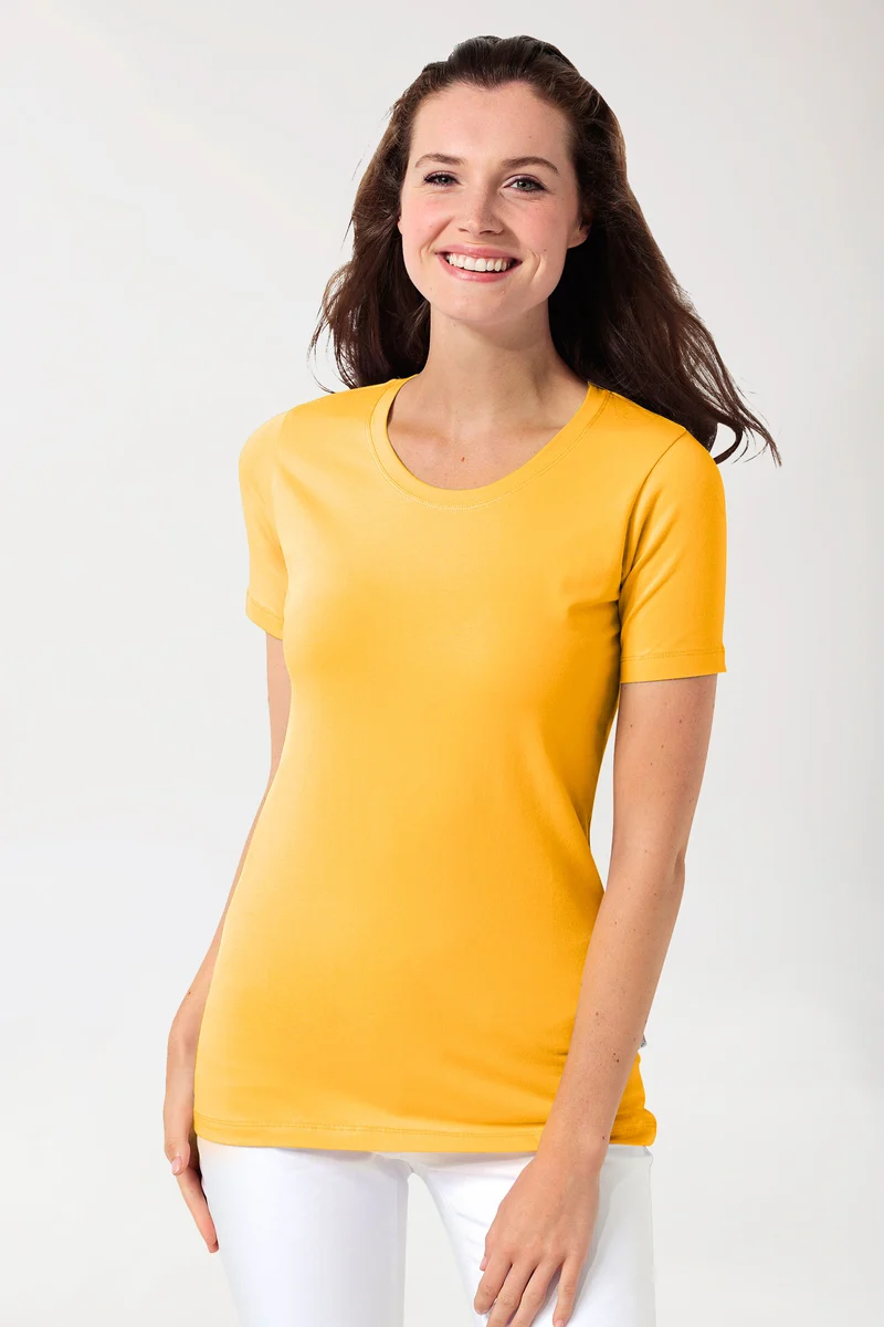 CORE Shirt Damen - Rundhals sonnengelb