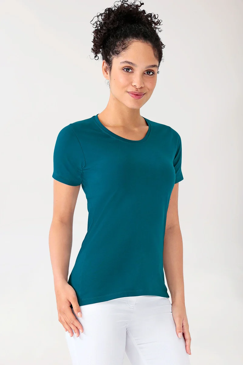 CORE Shirt Damen - Rundhals petrol