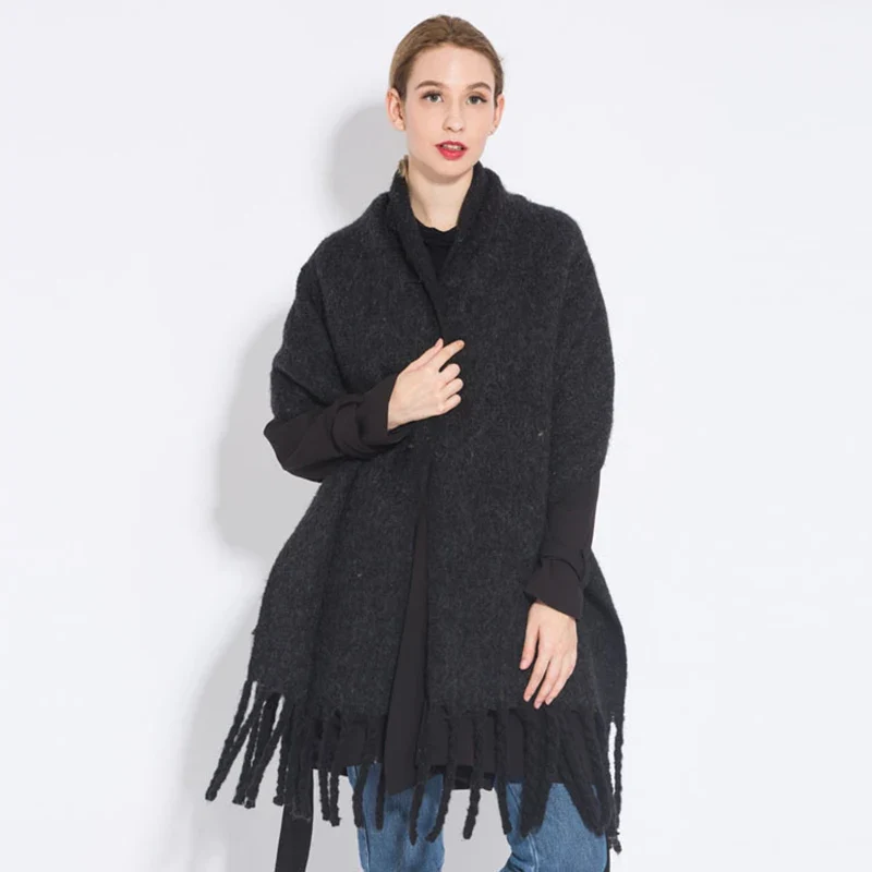 Damen Winterschal Viskose Stola Schlauchschal Halstuch Strickschal Loop Schal