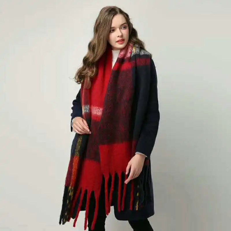 Damen Winterschal Viskose Stola Schlauchschal Halstuch Strickschal Loop Schal