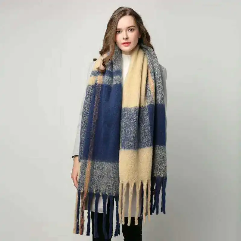 Damen Winterschal Viskose Stola Schlauchschal Halstuch Strickschal Loop Schal