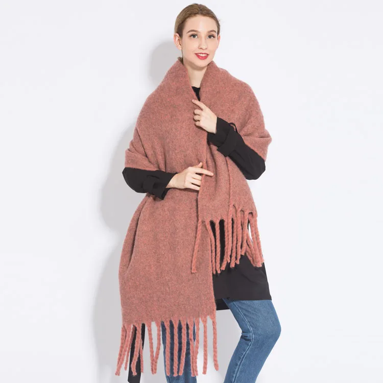 Damen Winterschal Viskose Stola Schlauchschal Halstuch Strickschal Loop Schal