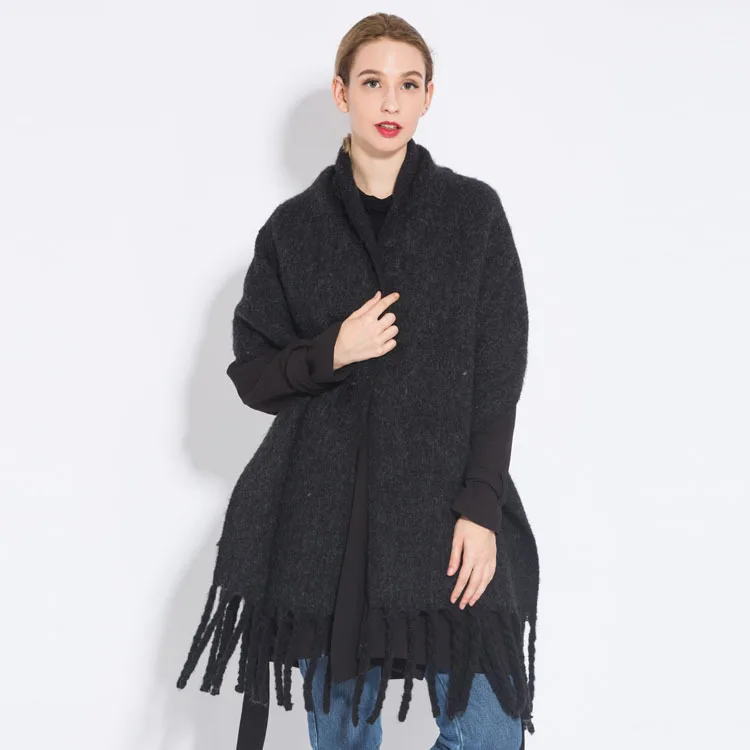 Damen Winterschal Viskose Stola Schlauchschal Halstuch Strickschal Loop Schal