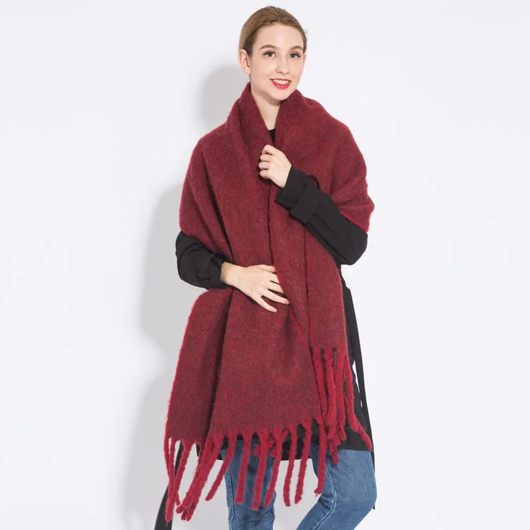 Damen Winterschal Viskose Stola Schlauchschal Halstuch Strickschal Loop Schal