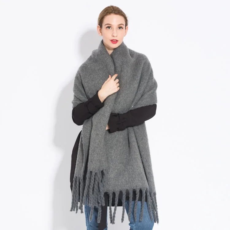 Damen Winterschal Viskose Stola Schlauchschal Halstuch Strickschal Loop Schal