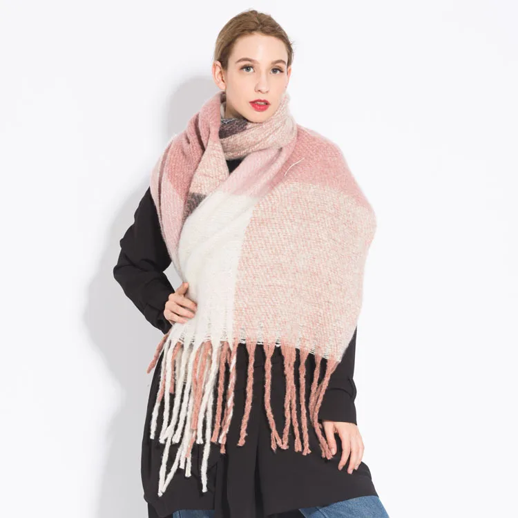 Damen Winterschal Viskose Stola Schlauchschal Halstuch Strickschal Loop Schal