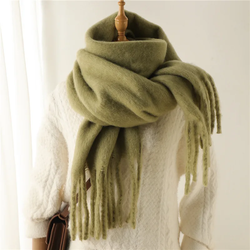 Damen Winterschal Viskose Stola Schlauchschal Halstuch Strickschal Loop Schal