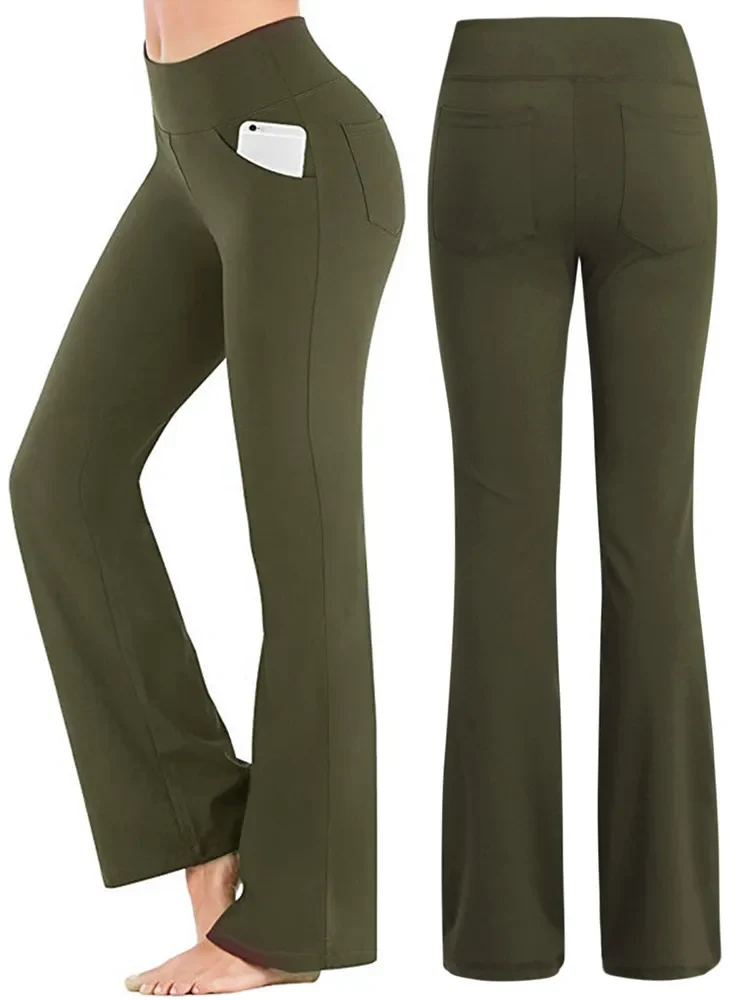 Damen Lange Hose Hüftjeans Schlaghose Yoga Leggins Freizeithose Jogginghose