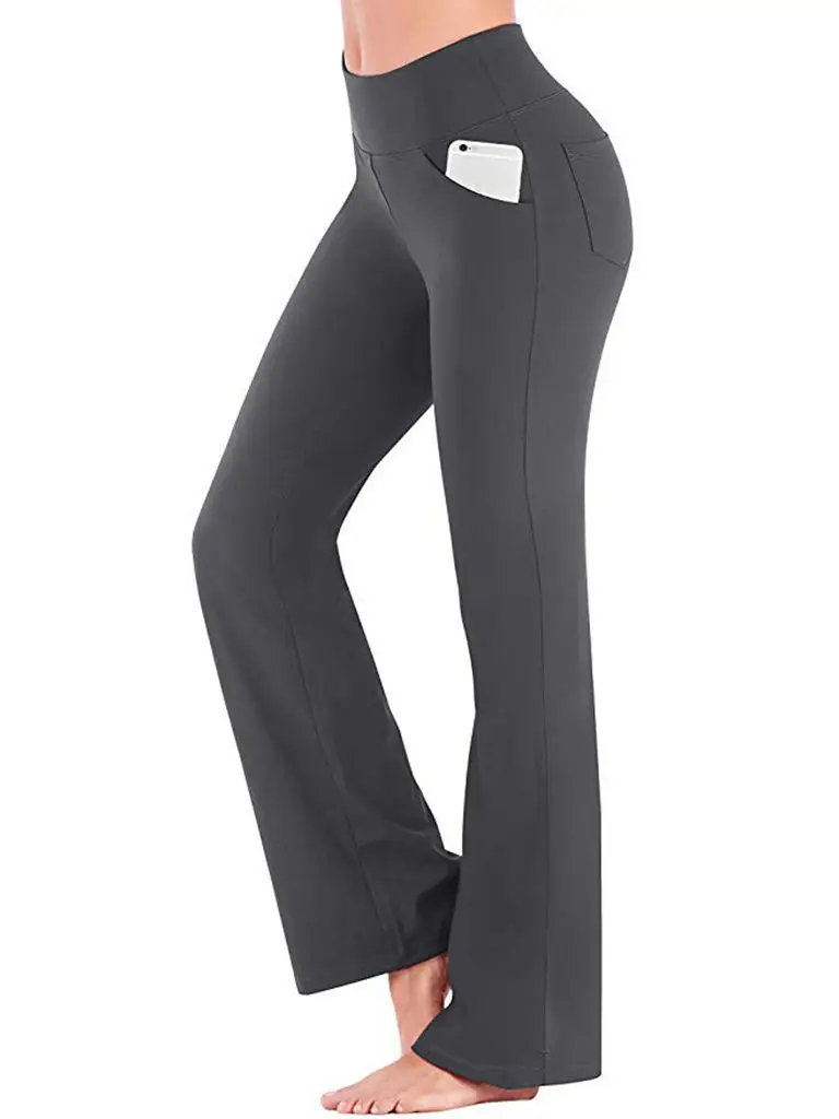Damen Lange Hose Hüftjeans Schlaghose Yoga Leggins Freizeithose Jogginghose