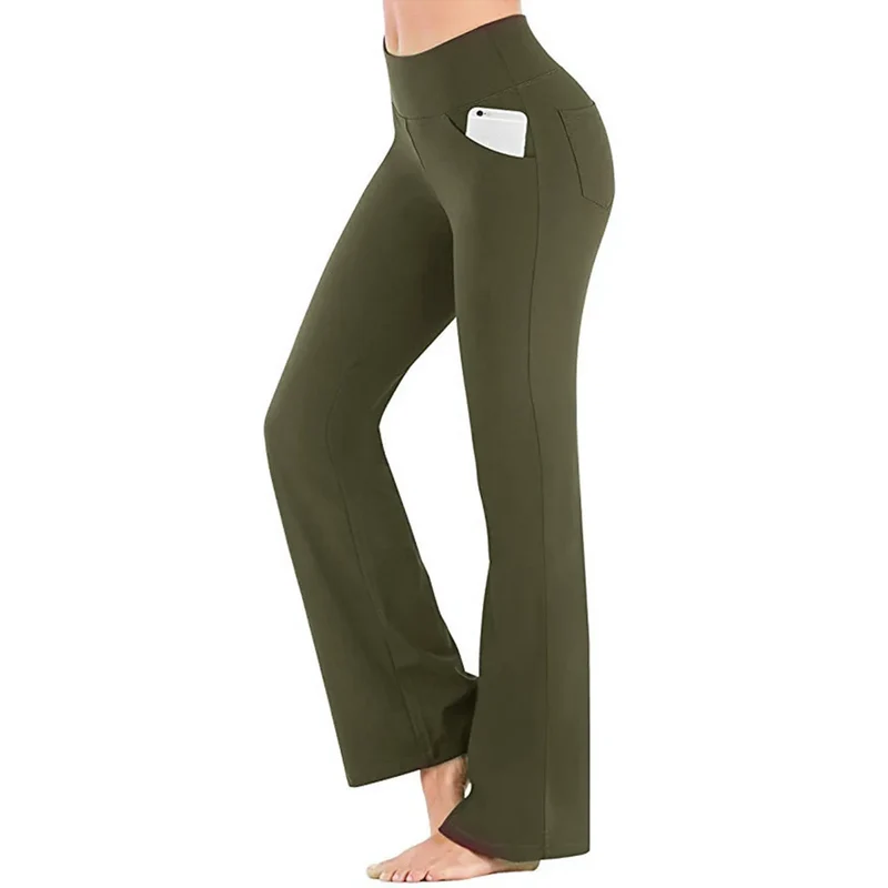 Damen Lange Hose Hüftjeans Schlaghose Yoga Leggins Freizeithose Jogginghose