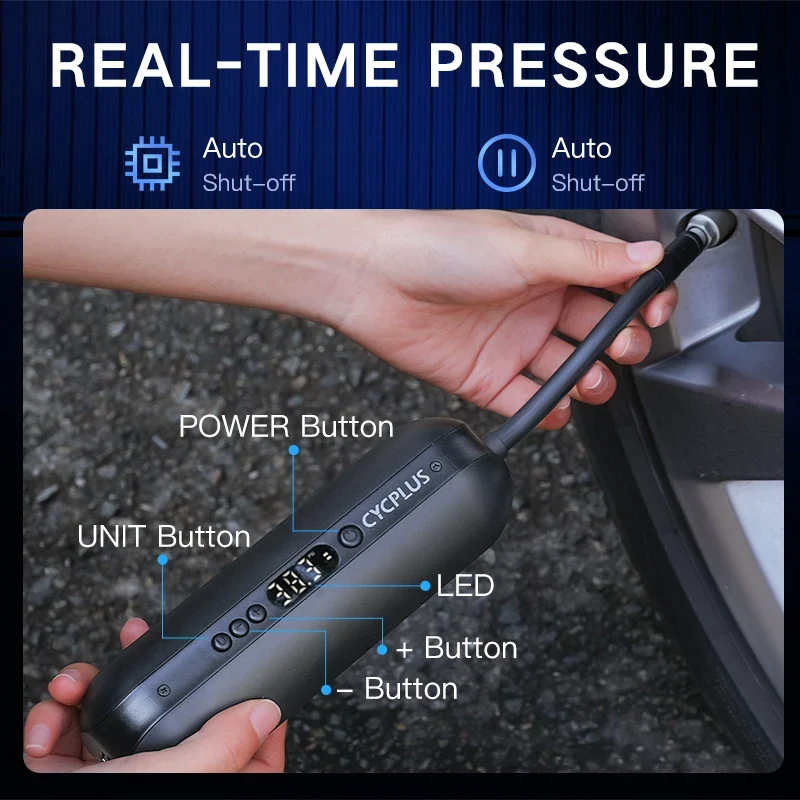 Elektrische Fahrradpumpe Akku Luftpumpe Auto Reifen Kompressor Power Bank