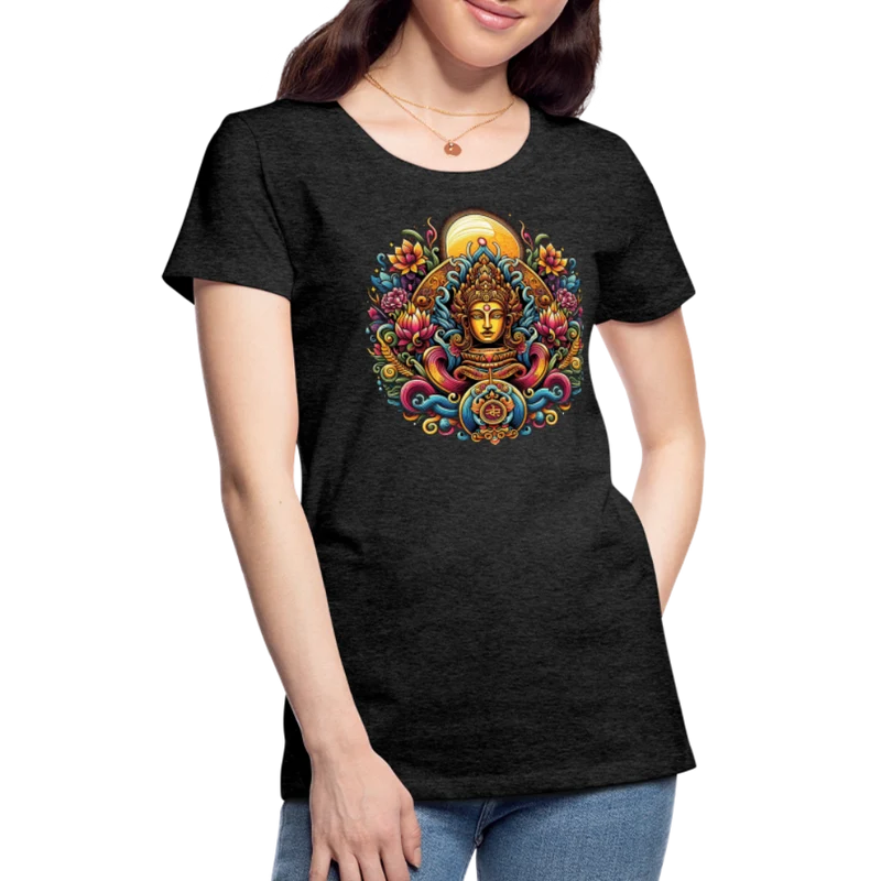Damen Sommer Top Spirituelles Yoga T-Shirt Rundhals Streetwear lockeres Damentop