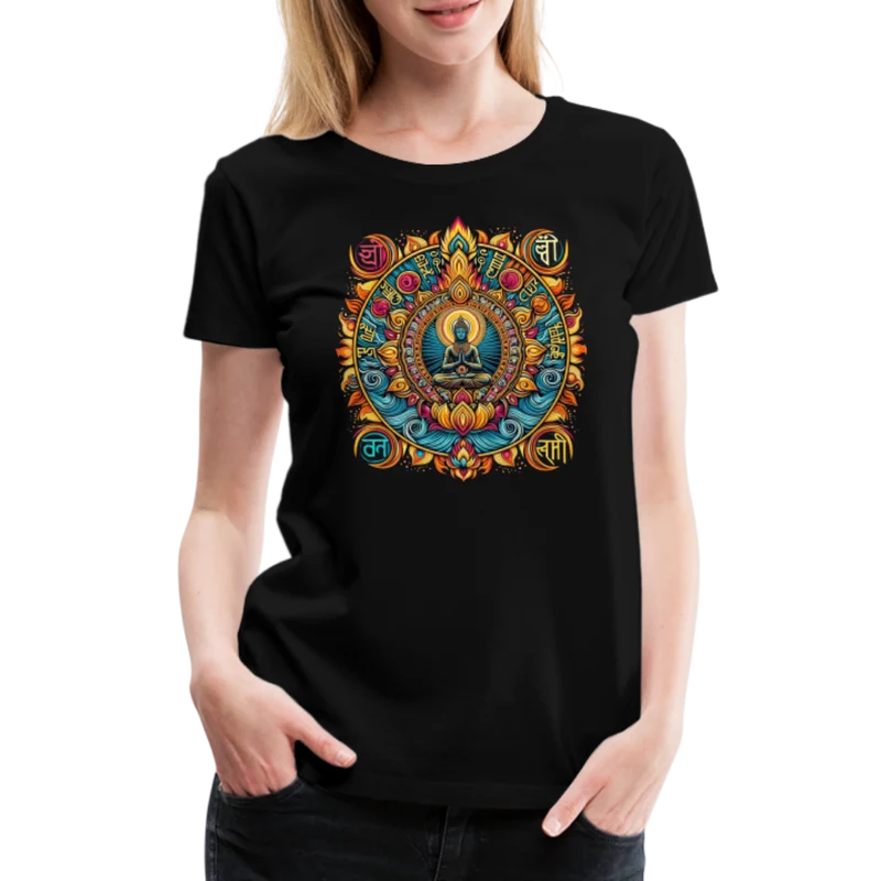 Damen Sommer Top Spirituelles Yoga T-Shirt Rundhals Streetwear lockeres Damentop