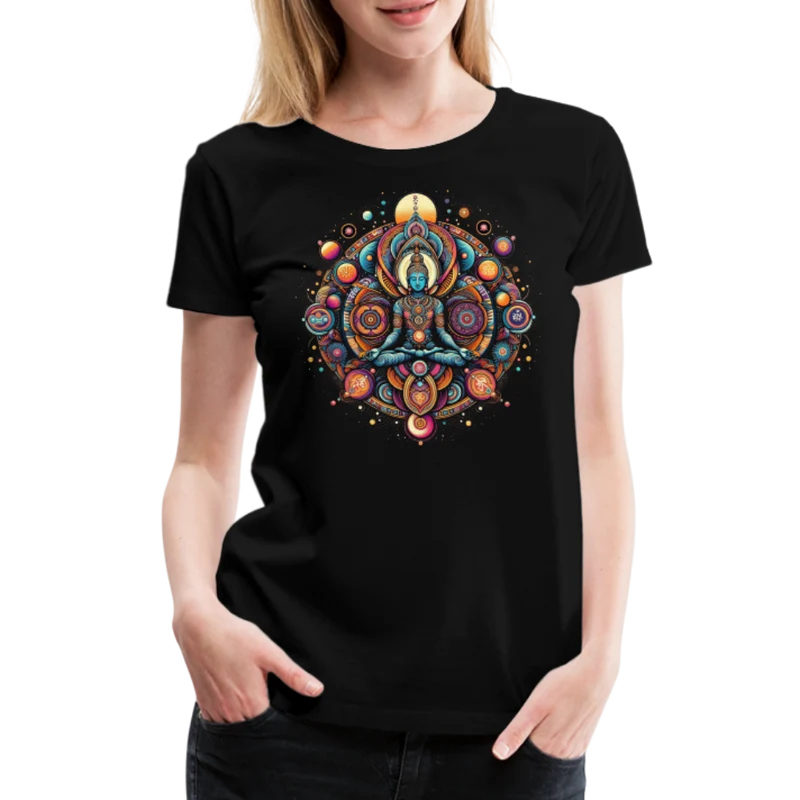 Damen Sommer Top Spirituelles Yoga T-Shirt Rundhals Streetwear lockeres Damentop