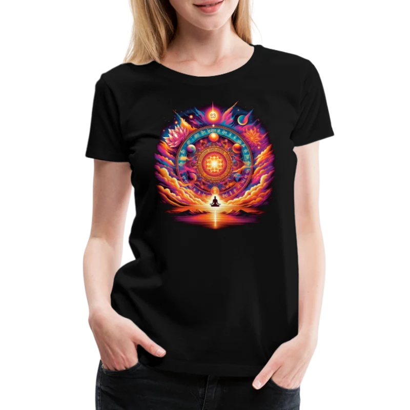 Damen Sommer Top Spirituelles Yoga T-Shirt Rundhals Streetwear lockeres Damentop
