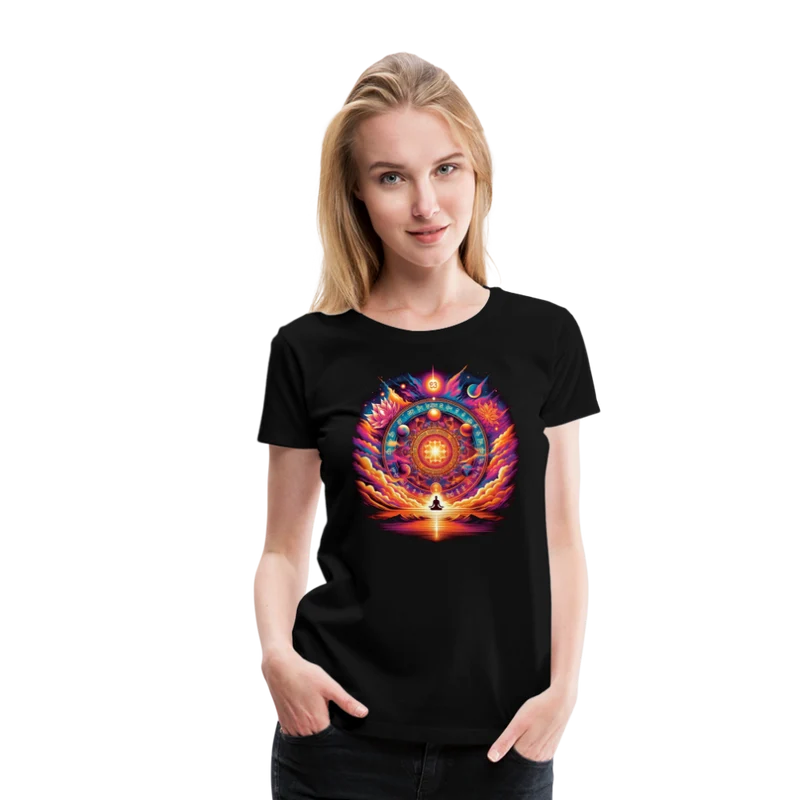 Damen Sommer Top Spirituelles Yoga T-Shirt Rundhals Streetwear lockeres Damentop