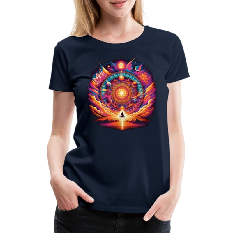 Damen Sommer Top Spirituelles Yoga T-Shirt Rundhals Streetwear lockeres Damentop