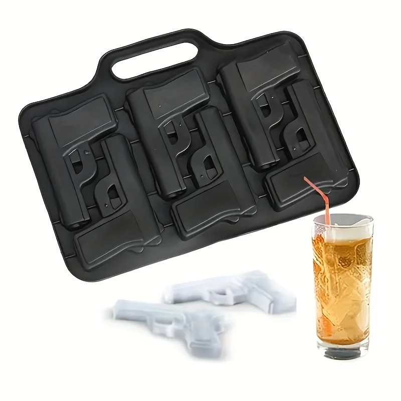 3D Silikon Eiswürfelform Pistole Gun Party Eiswürfel Cocktails Eiswürfelschale