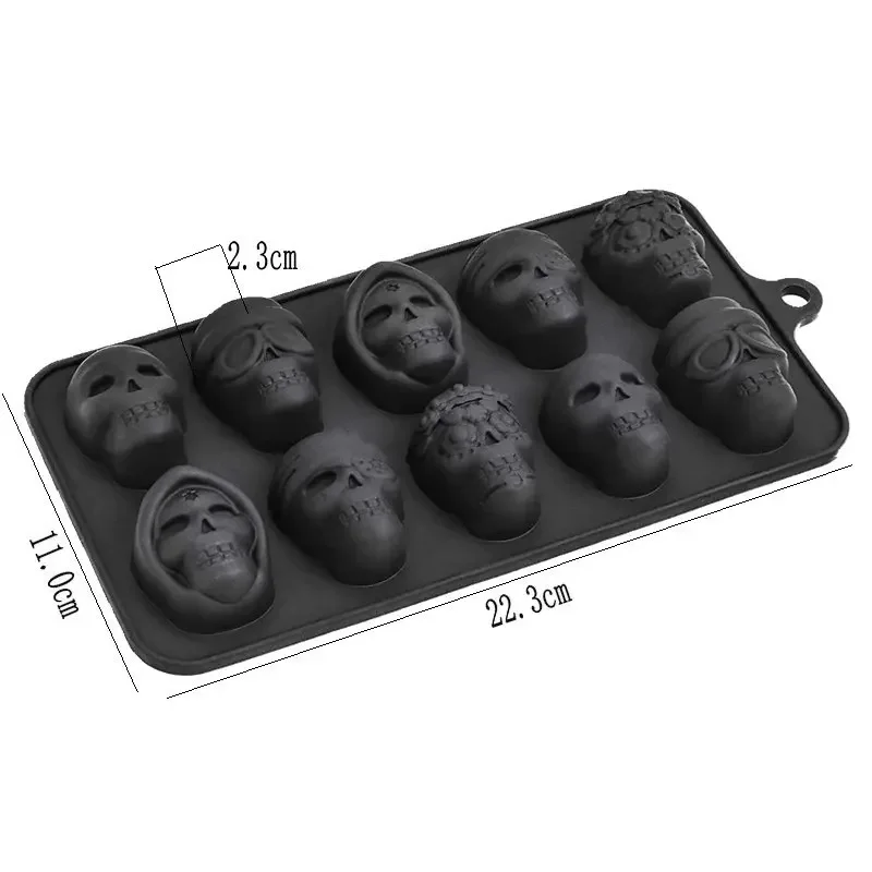 3D Silikon Eiswürfelform Schedel Skull Party Eiswürfel Cocktails Eiswürfelschale