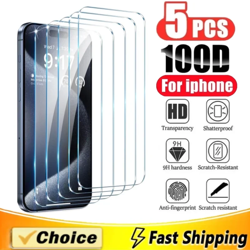 5x Panzerfolie Glas Schutz Folie Full Screen Schutz Für iPhone Displayschutz