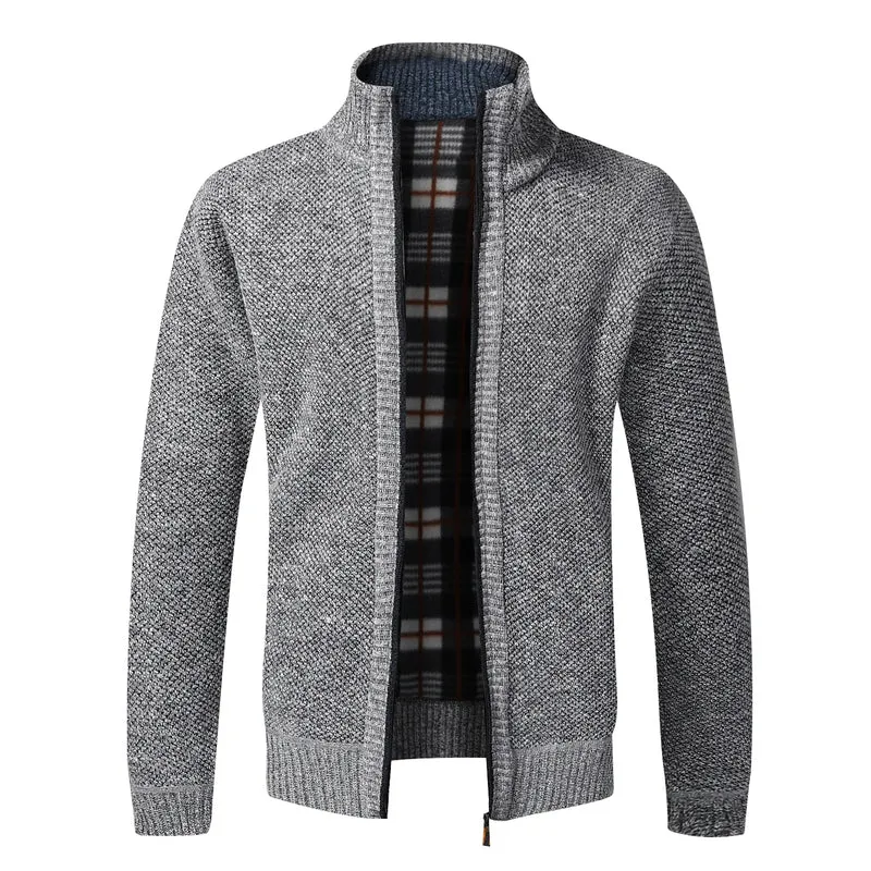 Herren Herbst Jacke Übergangsjacke Warme Sweatjacke Zipper Sweater Strickjacke
