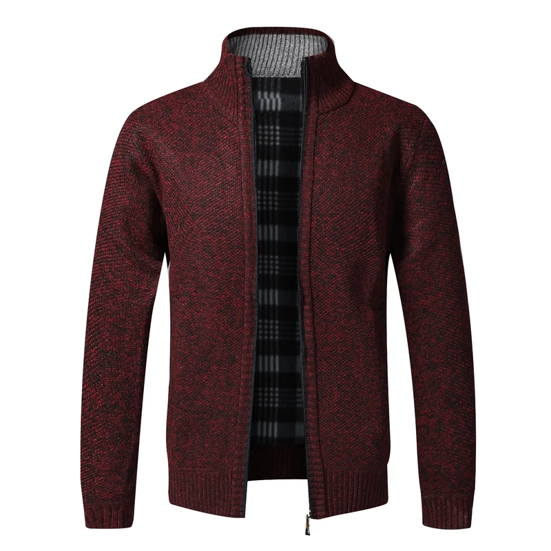 Herren Herbst Jacke Übergangsjacke Warme Sweatjacke Zipper Sweater Strickjacke