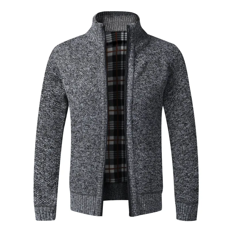 Herren Herbst Jacke Übergangsjacke Warme Sweatjacke Zipper Sweater Strickjacke