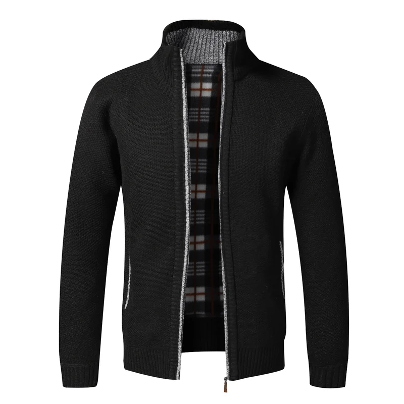 Herren Herbst Jacke Übergangsjacke Warme Sweatjacke Zipper Sweater Strickjacke