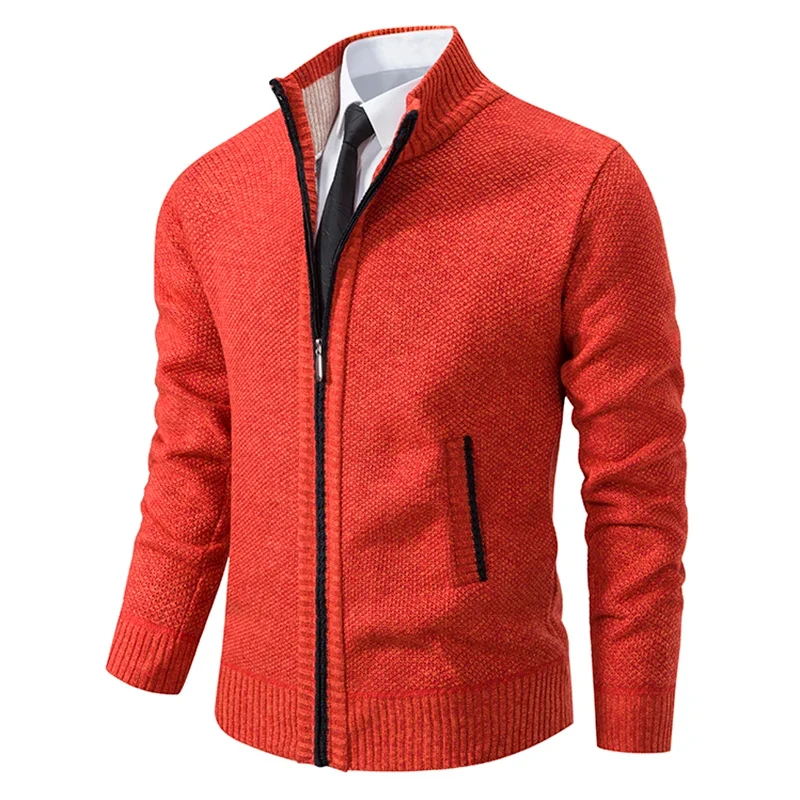 Herren Herbst Jacke Übergangsjacke Warme Sweatjacke Zipper Sweater Strickjacke