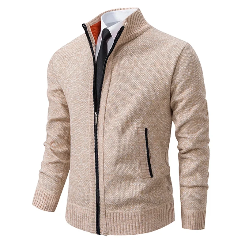 Herren Herbst Jacke Übergangsjacke Warme Sweatjacke Zipper Sweater Strickjacke