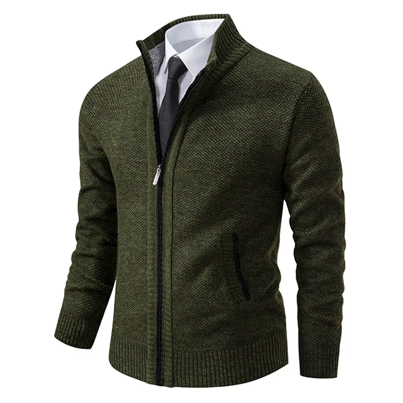 Herren Herbst Jacke Übergangsjacke Warme Sweatjacke Zipper Sweater Strickjacke