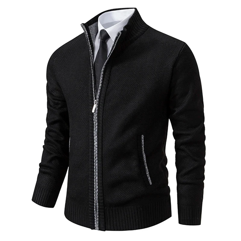 Herren Herbst Jacke Übergangsjacke Warme Sweatjacke Zipper Sweater Strickjacke
