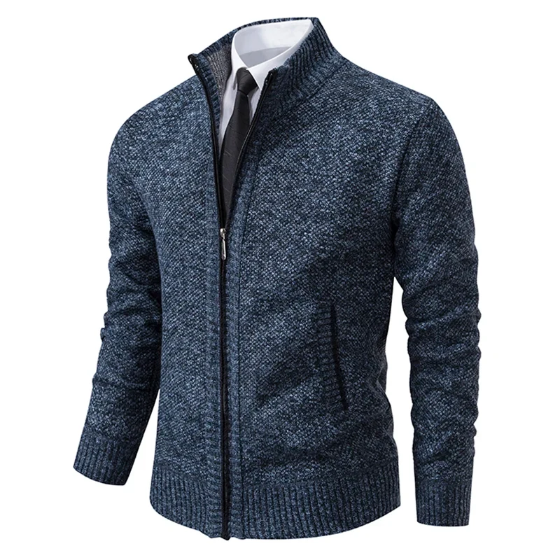 Herren Herbst Jacke Übergangsjacke Warme Sweatjacke Zipper Sweater Strickjacke
