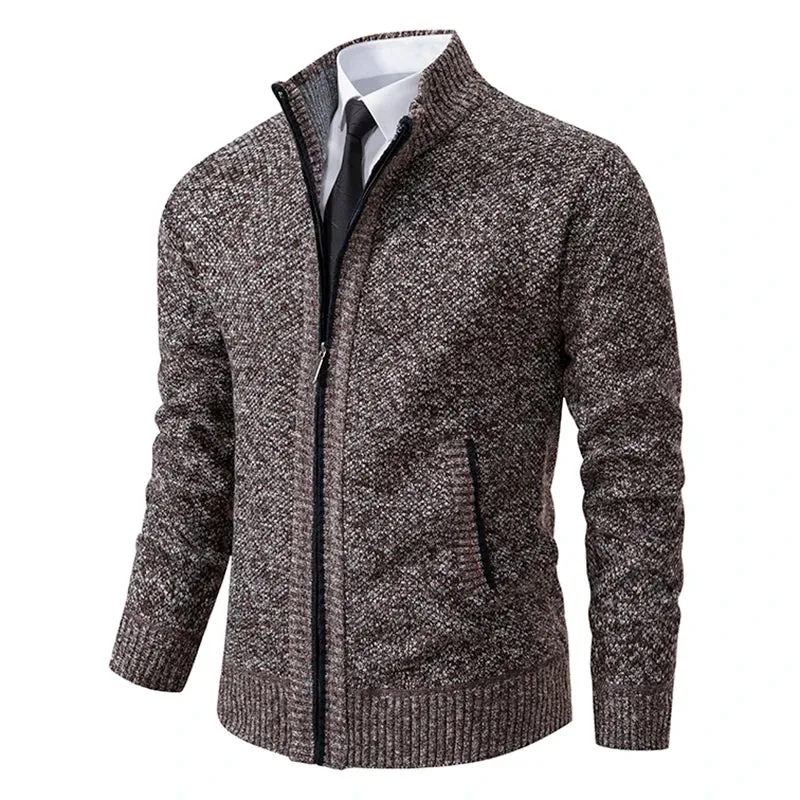 Herren Herbst Jacke Übergangsjacke Warme Sweatjacke Zipper Sweater Strickjacke