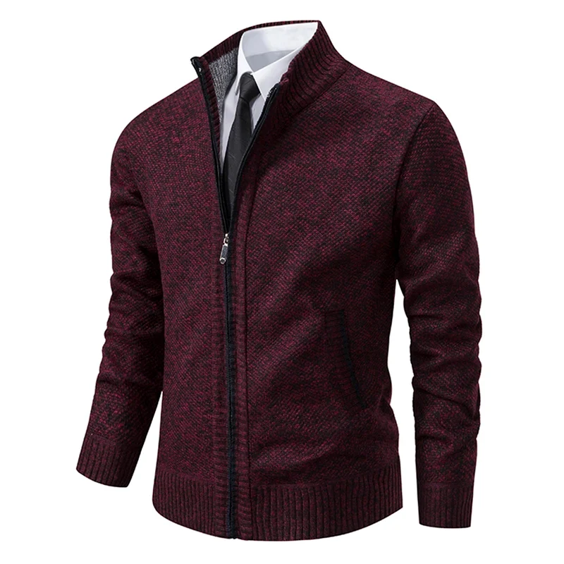 Herren Herbst Jacke Übergangsjacke Warme Sweatjacke Zipper Sweater Strickjacke