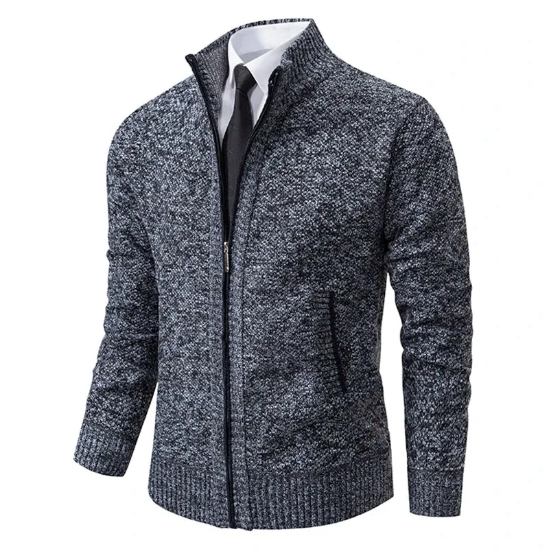 Herren Herbst Jacke Übergangsjacke Warme Sweatjacke Zipper Sweater Strickjacke